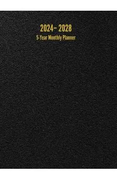 2024 - 2028 5-Year Monthly Planner: 60-Month Calendar (Black) - Large
