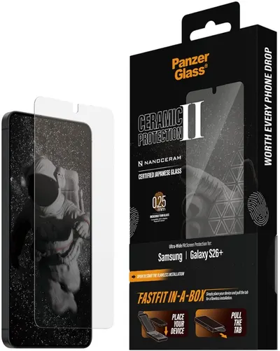 PanzerGlass sticlă protector – Ceramic cu FASTFIT IN-A-BOX, Galaxy S26 Plus