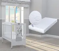 Pătuț Bambino Casa - Fiori Grigio + cadou saltea Primavera Baby Luxe