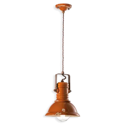 Sospensione D.23 / Pendant D.23 Retro Industrial Finish Vio - Vintage Arancio C1691