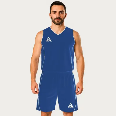 Set maiou/short baschet PEAK Jungle Albastru/Alb