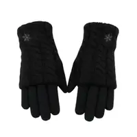 Mănuși damă, Antonio, cu funcție touch și manșetă detașabilă, culoare negru, one size