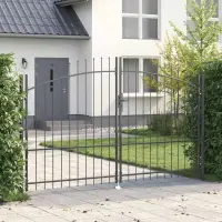vidaXL Poartă Dublă WOERDEN 299,5 x 224,5 cm Oțel Gri Blocat