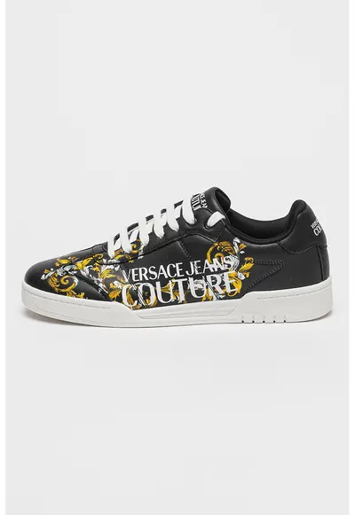 Pantofi sport de piele cu logo Brooklyn - Negru/Galben sofran