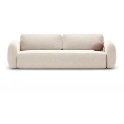 Canapea crem extensibilă/cu spațiu de depozitare cu tapițerie din chenille 262 cm Tonale – Cosmopolitan Design