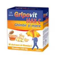 Gripovit Max C ghimbir si miere, Zdrovit | 10 plicuri