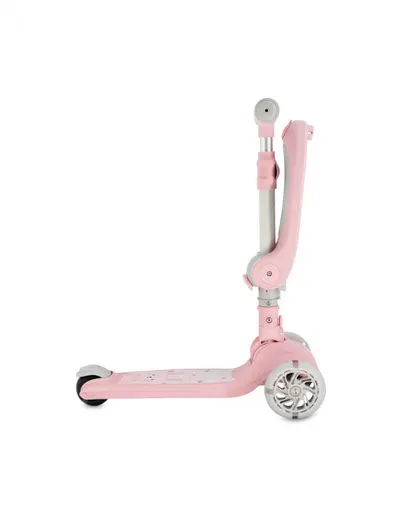 Trotineta pentru copii Momi Debe Pink transformabila, cadru si sezut pliabil, lumini led