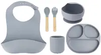 Set de hranire pentru copii din 5 piese MoMi - Ami, gri