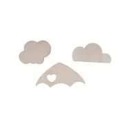 Accesorii creatie - lemn - mixt nori / umbrela, set 20 buc, Colorarte
