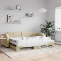 Gossi pat de zi cu extensie si saltele, crem, 80x200 cm, textil