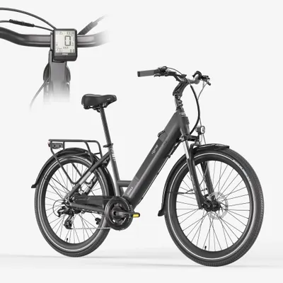 Milano Bicicletă Electrică de Oraș 26" + Afișaj · Gar. 3 ani · Până la 100 km
