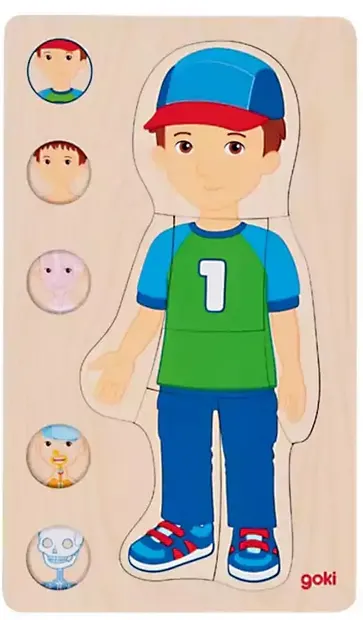 Puzzle educativ din lemn Goki - Anatomie ascunsă, fată