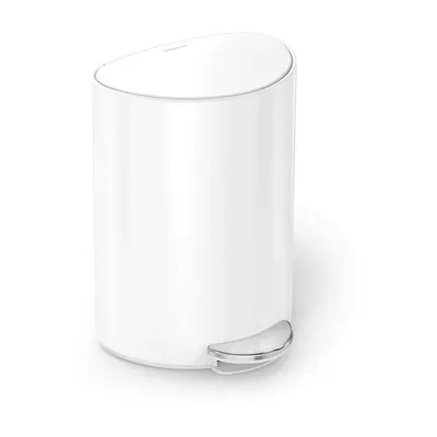 Coș de gunoi alb cu pedală din metal 6 l – simplehuman