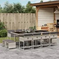 Gossi set mobilier de gradina cu perne 13 piese gri deschis poliratan
