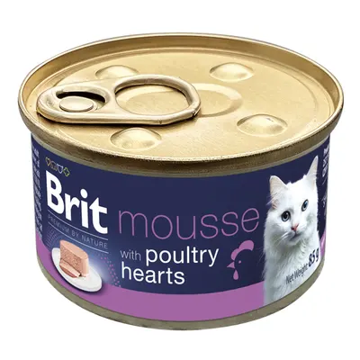 Conserva pentru pisici Brit Premium Mousse Poultry Hearts 85 gr