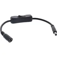 Cablu prelungitor DC 5.5x2.1mm T-M cu switch 0.2m, InLine IL26906B