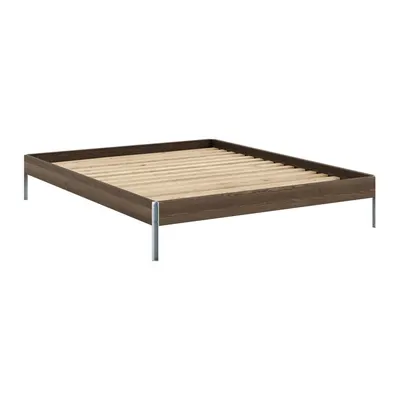 Pat matrimonial maro din lemn de pin cu somieră 160x200 cm Core – Karup Design