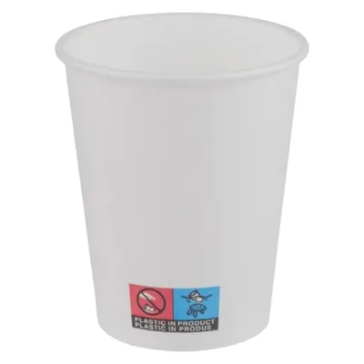 Pahare din Carton PE, 180 ml, Albe, 50 Bucati