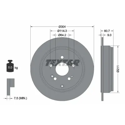 Disc frana TEXTAR 92162503