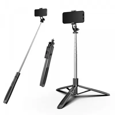 Selfie Stick Bluetooth Techsuit Q05, Universal, Negru