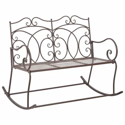 vidaXL Bancă de grădină, maro vintage, 104 cm, fier