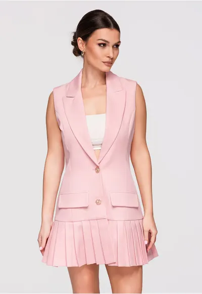 Rochie eleganta mini LA-OM-DLR303 - Roz