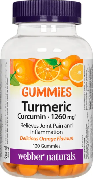 Turmeric Curcumin, 120 tablete de jeleu, Webber Naturals