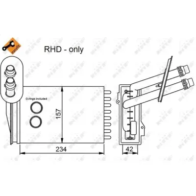 Schimbator caldura, incalzire habitaclu NRF 53402