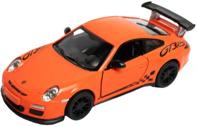 Mașinuță metalică Kinsmart - Porsche 911 GT3 RS 2010, 1:36, portocalie