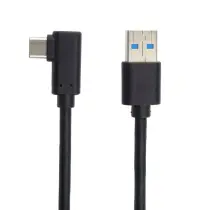 Cablu USB 3.0-C unghi 90 grade la USB-A 2m T-T Negru, KU31CZ2BK