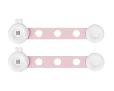 Set 2 sigurante multifunctionale KikkaBoo Bunny Pink,lungime reglabila,utilizare usi de dulap, sertare, frigidere, cabine dus, capace WC
