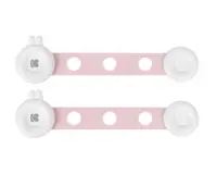 Set 2 sigurante multifunctionale KikkaBoo Bunny Pink,lungime reglabila,utilizare usi de dulap, sertare, frigidere, cabine dus, capace WC