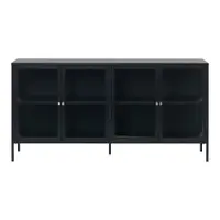 Vitrină neagră din metal 170x85 cm Carmel – Unique Furniture