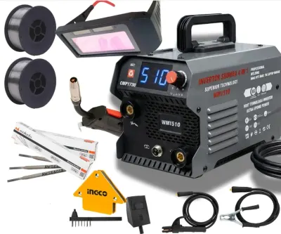 *MEGA PACHET* Aparat de sudura tip Invertor cu sarma 510A, + *x2 sarma 1.0mm, x2 electrozi 2.5mm, Ochelari automati, magnet* MMA/MIG/MAG/TIG *CABLU SUDURA 2M*, afisaj digital, ventilat, URAL MASH IGBT TEHNOLOGY ULTRA HYBRID POWER, CMP1730