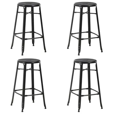 vidaXL Scaune de bar, 4 buc., negru, plastic