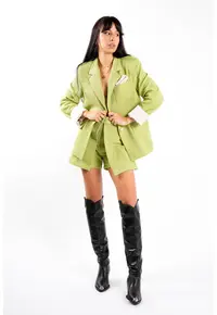 Pantaloni scurti tip fusta verde lime