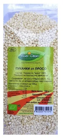 Popcorn bio din mei, 100 g, Biosvyat