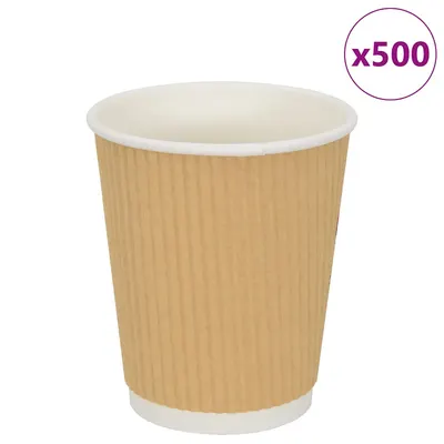 vidaXL Cești de cafea din hârtie 500 buc 8oz 200ml maro