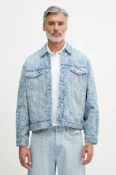 Calvin Klein Jeans geacă de tranziție pentru bărbați din denim