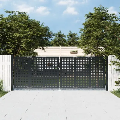 Gossi poarta pentru gradina, antracit, 300x150 cm, otel