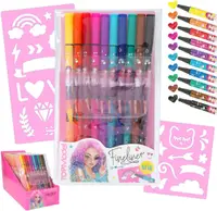 Set fineliners Depesche Top Model - Cu șabloane, 10 bucăți