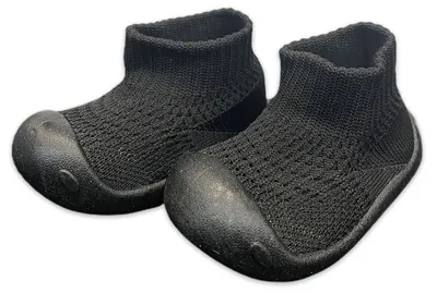 Botoșei pentru bebeluși cu șosetă Raya Toys - Mărimea 19-20, 12.5 cm, negri