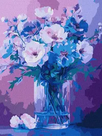 Set pentru pictură după numere Ideyka - Flori delicate, 30 x 40 cm
