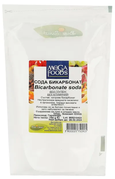 Sodă bicarbonat, fără gluten și aluminiu, 750 g, Mega Foods