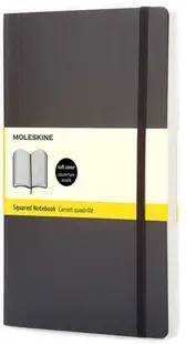 Agenda cu coperți broșate Moleskine Classic Squared - Neagra, pagini cu patratele