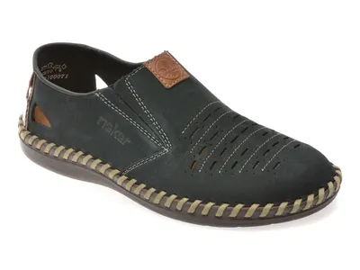 Pantofi RIEKER bleumarin, B2457, din piele naturala