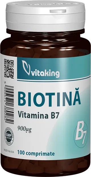 Vitamina B7 Biotina 900mcg, 100 comprimate, Vitaking