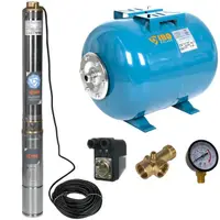 Set Hidrofor 50L cu Pompa Submersibila IBO Dambat 4SDM2-12, 750 W, 80 l/min, H Refulare 85 m, cablu 20 m