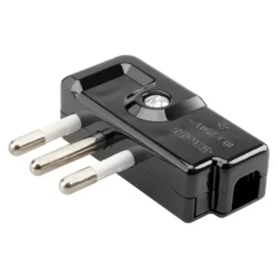 Stecher - 90° - Italian Standard - 2p+e 10a 250v Ac - Type Spa11 - Slate