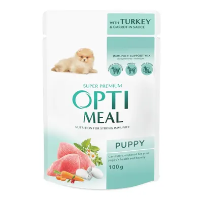 Optimeal Puppy - Hrana umeda super-premium - Curcan si Morcovi - 100g